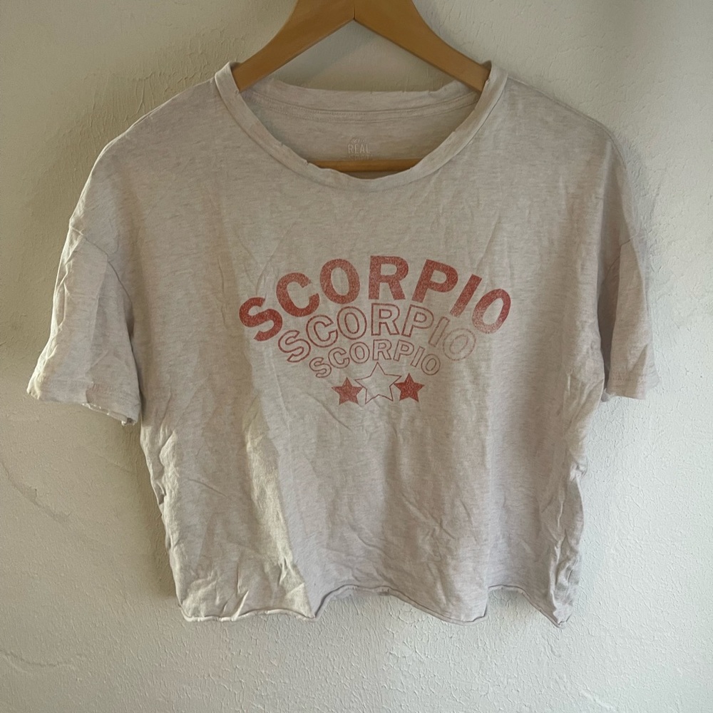 Aerie oversized distressed Scorpio crop top